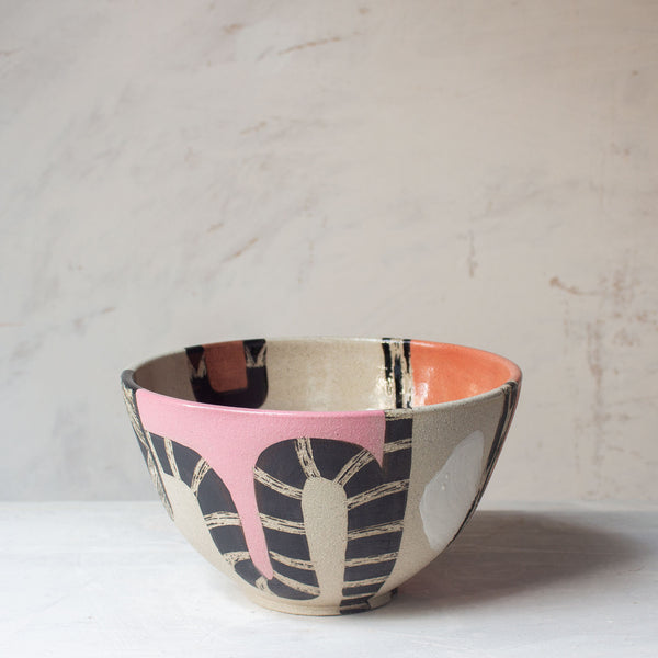 Pink Pathways - Rounded Bowl
