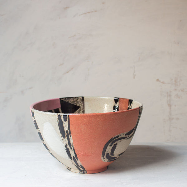 Pink Pathways - Rounded Bowl