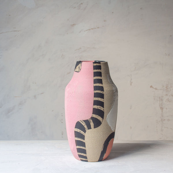 Pink Pathways - Contoured Vase