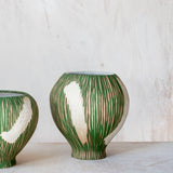 Stripey Slip Brushstrokes - Tall Tulip Vessel