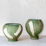 Stripey Slip Brushstrokes - Tall Tulip Vessel