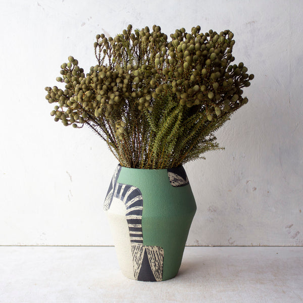 Moss Pathways - Angular Vase