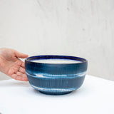 Painterly Blue Steel - Low Bowl