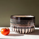 Textured Weave Bowl // Planter  - Black, Nasturtium & Dusty Pink