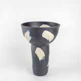 Slip Brushstroke Vessel - with textured detail - Blue Steel