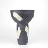 Slip Brushstroke Vessel - with textured detail - Blue Steel