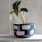 Slip Brushstroke Vessel - Blue Steel
