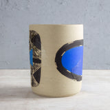 Mask & Electric Pathways - Cylindrical Vase