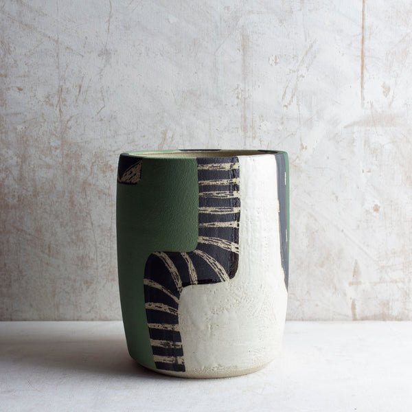 Moss Pathways - Cylindrical Vase // Planter