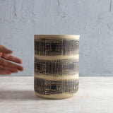 Textured Linear Stripe - Cylindrical Vase
