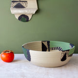 Moss Pathways Deep Platter - Black, Moss and Forest Green