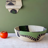 Moss Pathways Deep Platter - Black, Moss and Forest Green