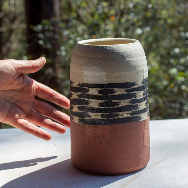 Ikat Stripe - Enclosed Large Vase