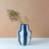 Stripey Blue Steel -  Figurative Vase
