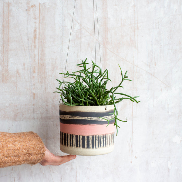 Textured Galah -  Large Hanging Planter