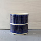 Stripey Road Jumbo Planter L - Indigo