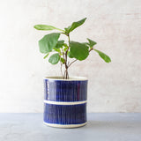 Stripey Road Jumbo Planter L - Indigo