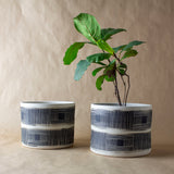 Textured Linear Jumbo Planter  - Black