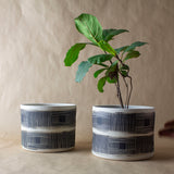 Textured Linear Jumbo Planter  - Black