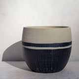 Half Blue Steel with Stripe - Vessel // Planter