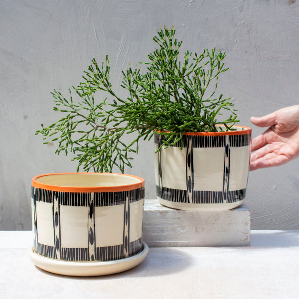 Ikat Stripe - Lg Planter