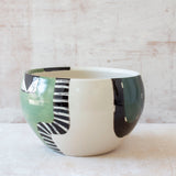 Moss Pathways Bowl - Black, Moss and Forest Green