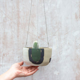 Moss Pathways Large Hanging Planter - Black, Moss and Forest Green
