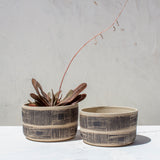Textured Linear Stripe - Large Planter
