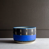 Tracks Lg Planter - Black and Electric blue