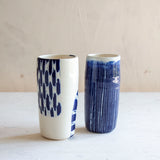 Indigo Stripe - Cylindrical Little Vase