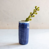 Indigo Stripe - Cylindrical Little Vase