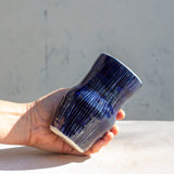 Indigo Stripe - Bulbous Vase