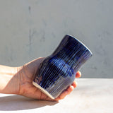 Indigo Stripe - Bulbous Vase