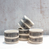 Textured Linear Stripe Little Planter - Black