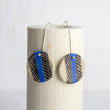Feather little disc earrings - Electric Blue