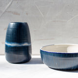 Painterly Blue Steel - Rounded Vase