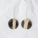 Side Chevron medium disc earrings - Black