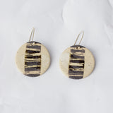Linear medium disc earrings - Black