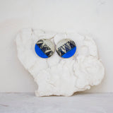 Tri Burst medium disc earrings - Electric Blue