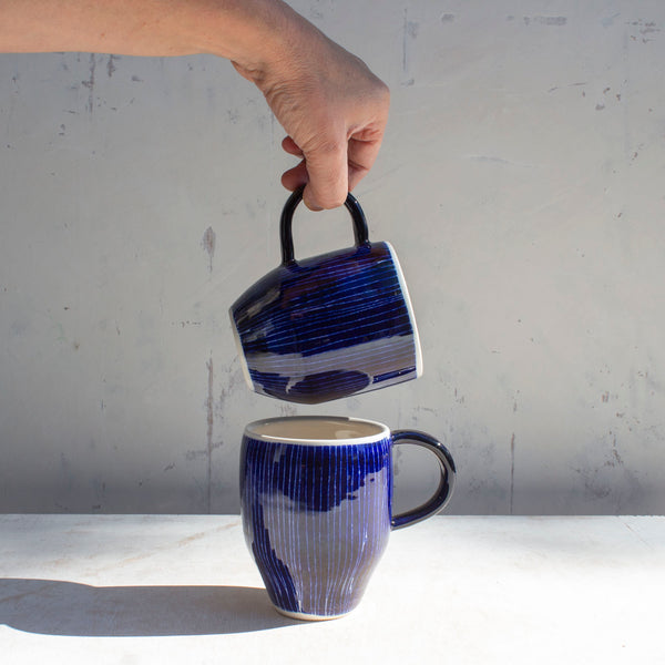 Indigo Stripe - Angled Mug