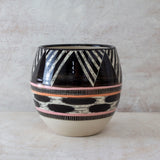 Tri Burst Orb Vessel - Black, Dusty Pink & Nasturtium