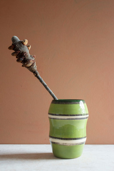 Moss Stripes - Contoured Vase
