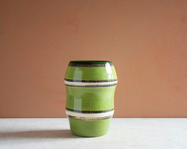 Moss Stripes - Contoured Vase