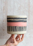 Textured Galah Large Planter  - Black & Galah