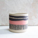 Textured Galah Large Planter  - Black & Galah