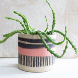 Textured Galah Large Planter  - Black & Galah