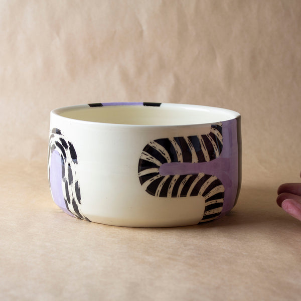 Lilac Path #1 Vessel - Black & Lilac
