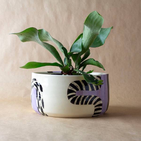 Lilac Path #1 Vessel - Black & Lilac