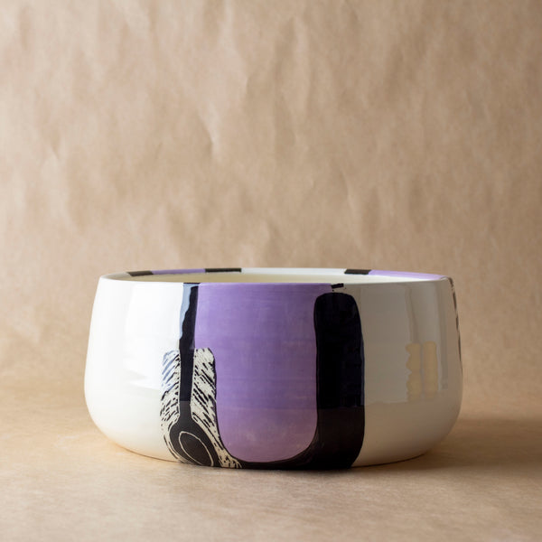 Lilac Path #2 Vessel - Black & Lilac