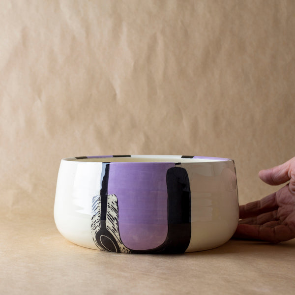 Lilac Path #2 Vessel - Black & Lilac